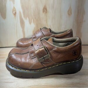 Vintage Doc Martens Brown Leather Buckle Shoes Women’s Size 6